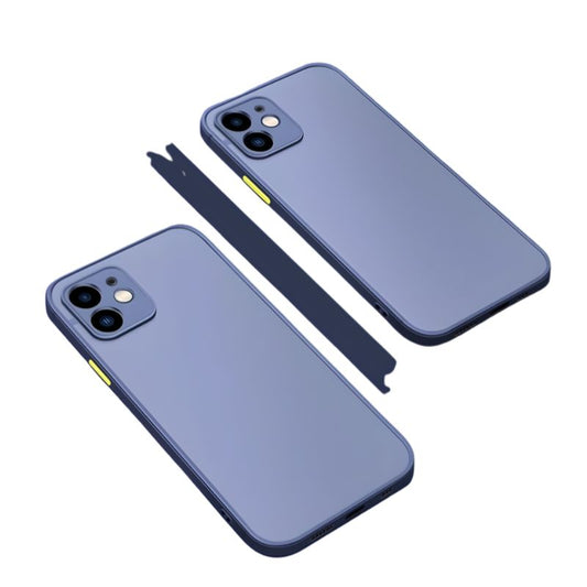Two blue phone cases on a white background