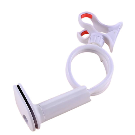 Flexible aluminum alloy gooseneck tablet mount with a 360-degree rotating bracket, compatible with smartphones and tablets