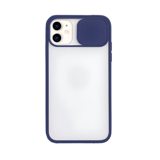 Frosted matte-finish polycarbonate (PC) protective case with an integrated camera lens shield, compatible with iPhone