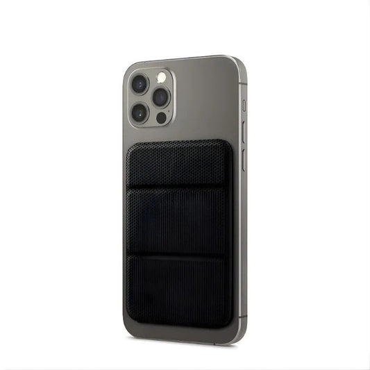 Phone case with multiple pockets on a white background