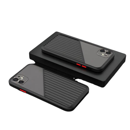Black phone case with textured design on a white background